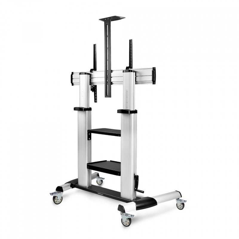 StarTech.com 1110C-MOBILE-TV-CART support pour téléviseur 2,54 m (100") Noir, Argent