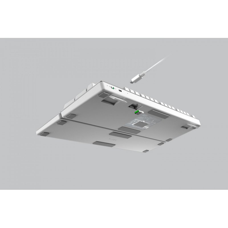 Razer Pro Type Ultra clavier Bureau USB RF Wireless Bluetooth QWERTY Anglais américain Argent, Blanc