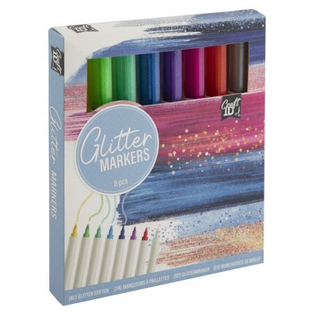 Craft ID - Glitter markers - 8 pcs (CR5016/GE)