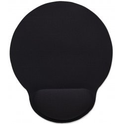 Manhattan Wrist Gel Support Pad and Mouse Mat, Black, 241 × 203 × 40 mm, non slip base, Lifetime Warranty, Card