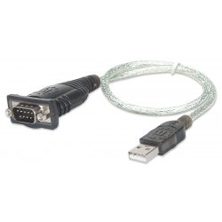 Manhattan USB-A to Serial Converter cable 45cm Male to Male Serial/RS232/COM/DB9 Prolific PL-2303RA Chip 