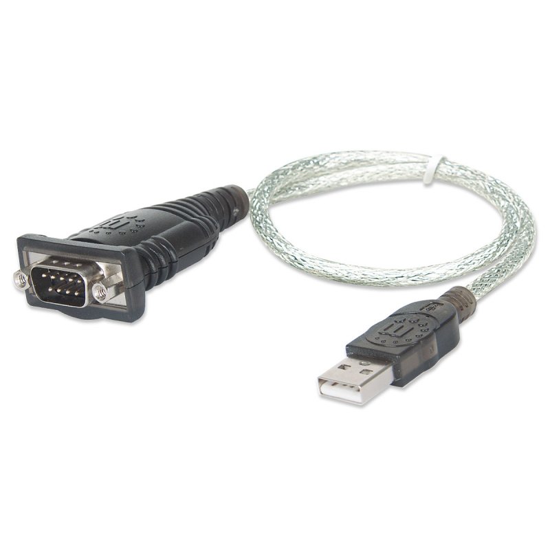 Manhattan USB-A to Serial Converter cable 45cm Male to Male Serial/RS232/COM/DB9 Prolific PL-2303RA Chip 
