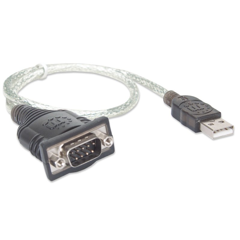 Manhattan USB-A to Serial Converter cable 45cm Male to Male Serial/RS232/COM/DB9 Prolific PL-2303RA Chip 