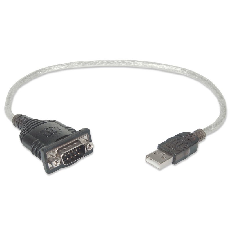 Manhattan USB-A to Serial Converter cable 45cm Male to Male Serial/RS232/COM/DB9 Prolific PL-2303RA Chip 