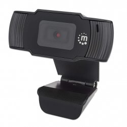 Manhattan USB Webcam Two Megapixels (Clearance Pricing) 1080p Full HD USB-A Integrated Microphone Adjustable Clip