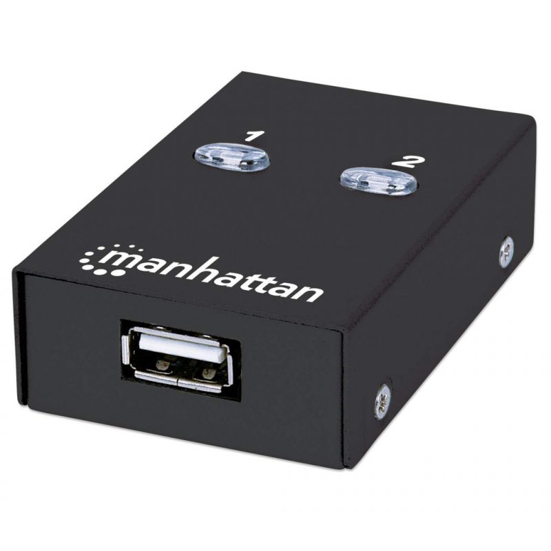 Manhattan USB-A Automatic Sharing Switch 2x USB-B Ports 480 Mbps (USB 2.0) Dual Control (Auto-Sensing or Manual) 