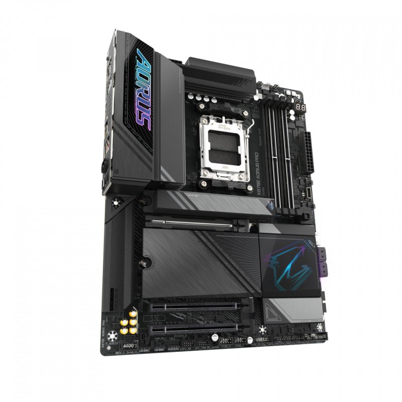 GIGABYTE Carte mère X870E AORUS PRO - Prend en charge les processeurs AMD Ryzen 9000, VRM numérique 16 2 2 phases,