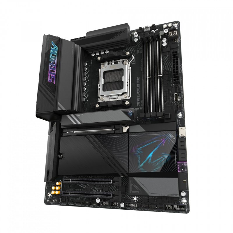 GIGABYTE Carte mère X870E AORUS PRO - Prend en charge les processeurs AMD Ryzen 9000, VRM numérique 16 2 2 phases,