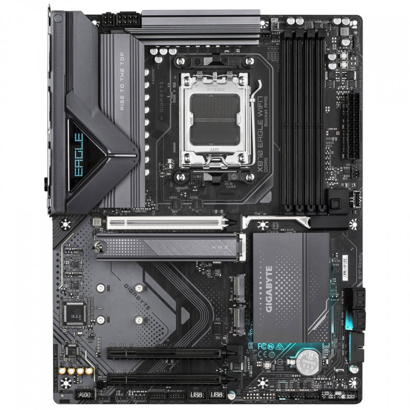GIGABYTE X870 EAGLE WIFI7 Motherboard - Supports AMD Ryzen 9000 CPUs, 14 2 2 phases VRM, up to 8000MHz DDR5 (OC),