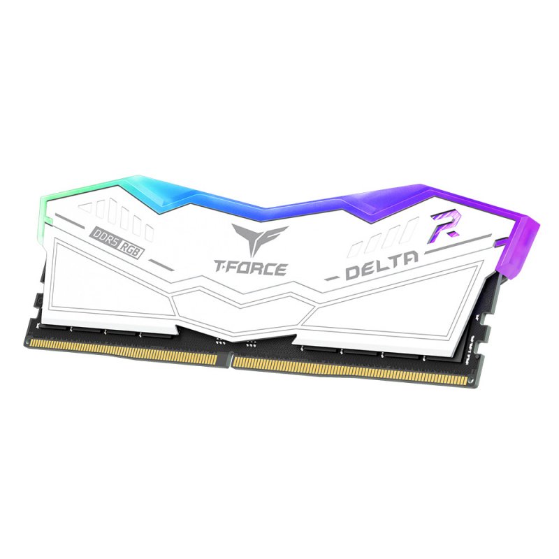Team T-Force Delta RGB 32GB Kit (2 x 16GB), DDR5, 6000MHz (PC5-48000), CL30, ECC, XMP 3.0, PMIC, DIMM Memory, White
