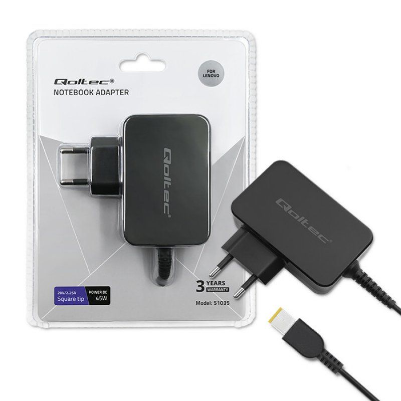 Qoltec 51035 adaptateur de puissance & onduleur Intérieure 45 W Noir
