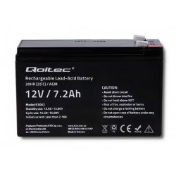 Qoltec 53062 Batterie de l'onduleur Sealed Lead Acid (VRLA) 12 V 7,2 Ah