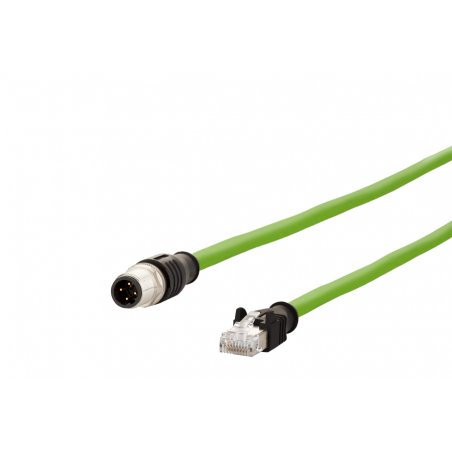 Câble M12-mâle /RJ45-mâle 4 pôles, Torsion, Codé D, 1,0 m