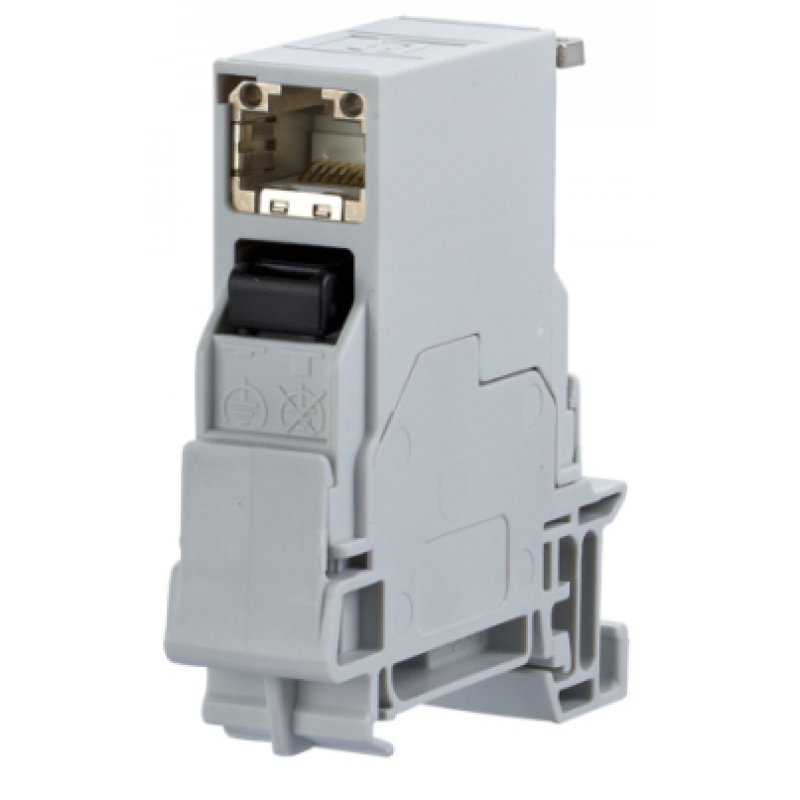 E-DAT Industry glissière TS35 RJ45 insert de field Cat.6 T568A