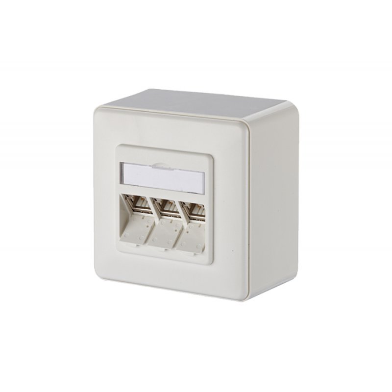 Module Cat.6A 3 ports 270°M AP Blanc pur RAL 9010