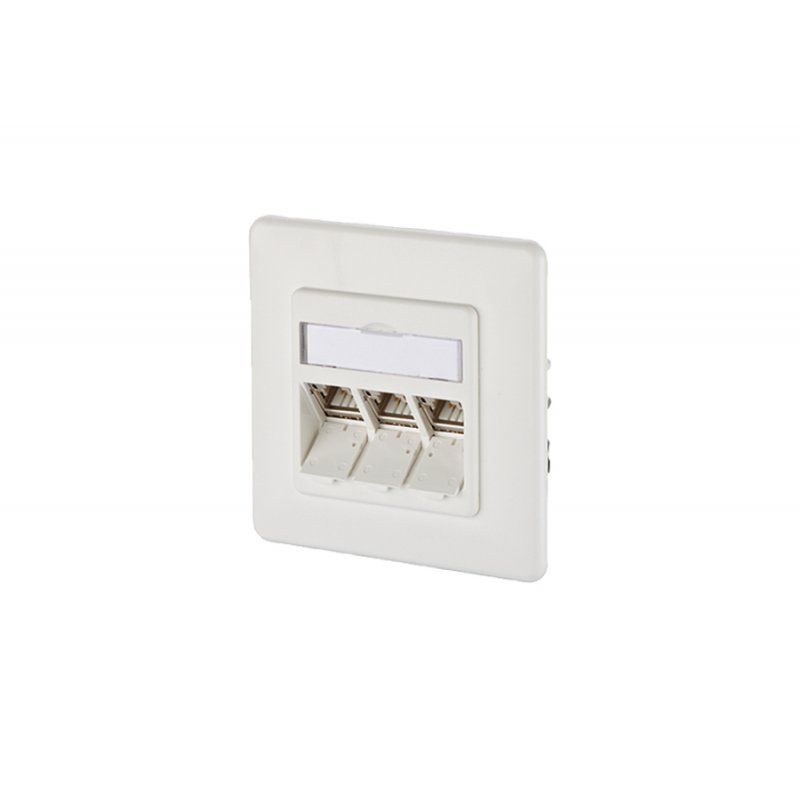 Module Cat.6A 3 ports 270°M UP Blanc pur RAL 9010