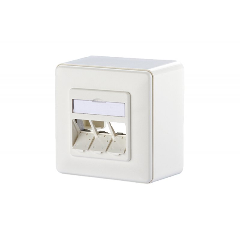 Module boîtier 3 ports vide Blanc pur