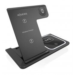 AISENS ASCH-15W3WC043-BK mobile device charger Headset, Mobile phone, Smartphone, Smartwatch Black USB Wireless