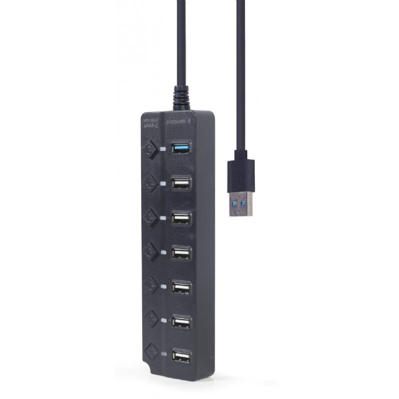Gembird UHB-U3P1U2P6P-01 interface hub USB 3.2 Gen 2 (3.1 Gen 2) Type-A 5000 Mbit/s Black