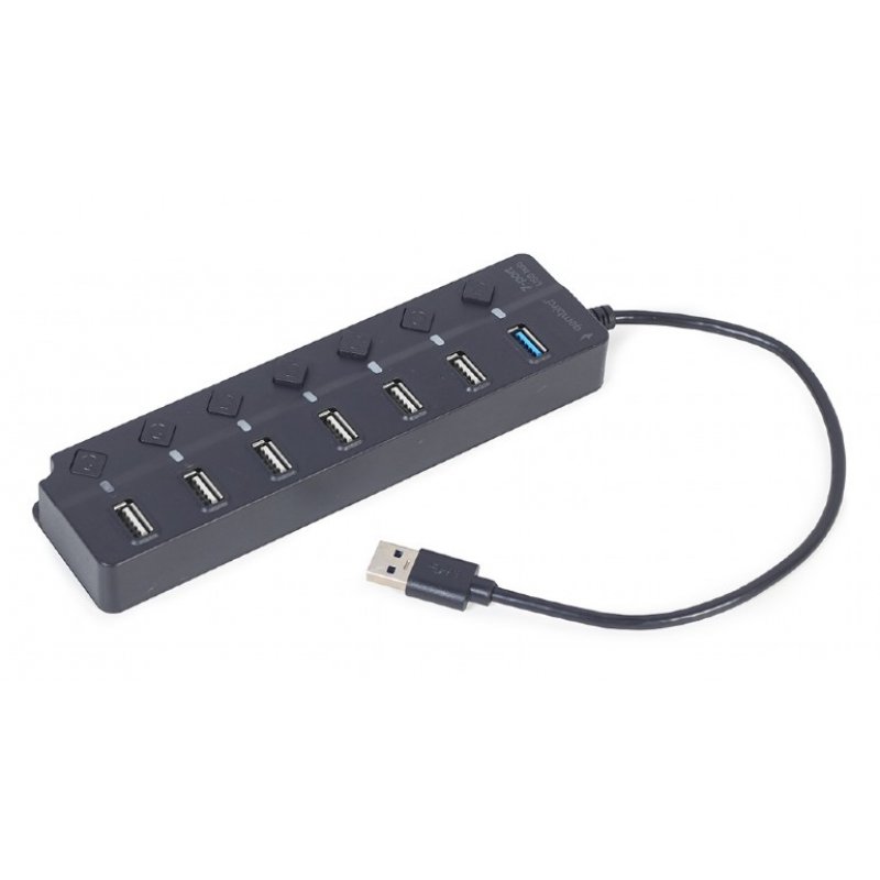 Gembird UHB-U3P1U2P6P-01 interface hub USB 3.2 Gen 2 (3.1 Gen 2) Type-A 5000 Mbit/s Black