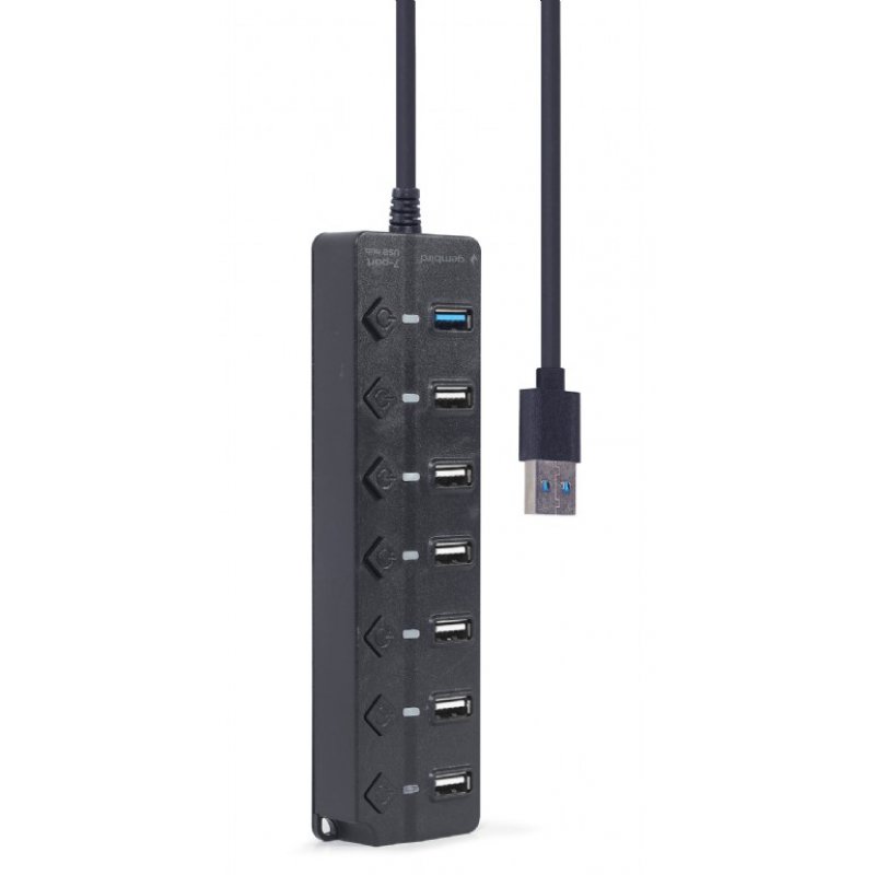 Gembird UHB-U3P1U2P6P-01 hub & concentrateur USB 3.2 Gen 2 (3.1 Gen 2) Type-A 5000 Mbit/s Noir