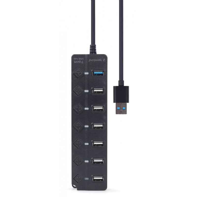 Gembird UHB-U3P1U2P6P-01 interface hub USB 3.2 Gen 2 (3.1 Gen 2) Type-A 5000 Mbit/s Black