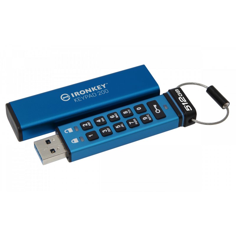 Kingston Technology IronKey Keypad 200 de 512 Go, FIPS 140-3 niveau 3 (en attente), chiffrement AES-256