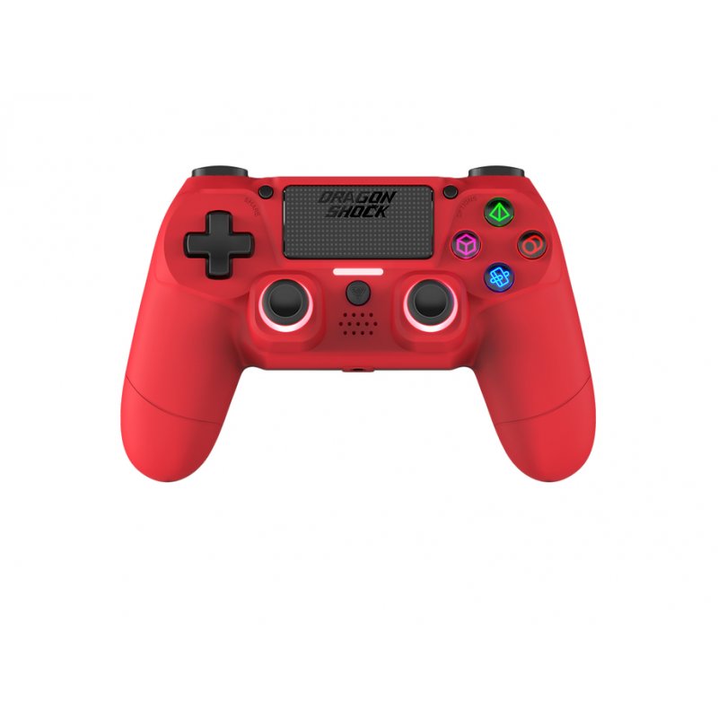 DragonShock - Manette sans fil Bluetooth MIZAR Rouge pour PS4, PC et Mobile