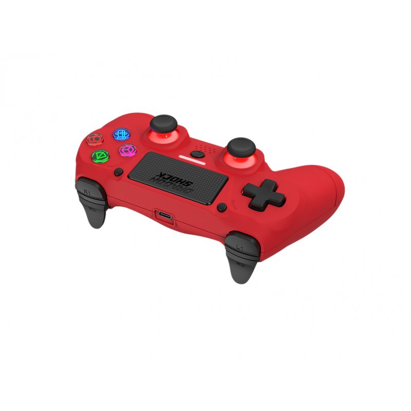 DragonShock - Manette sans fil Bluetooth MIZAR Rouge pour PS4, PC et Mobile