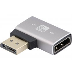 DP 1.4V male to female, 270 angle, metal, gold plated