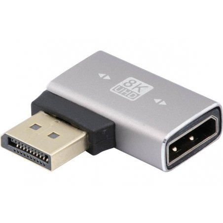 DP 1.4V male to female, 270 angle, metal, gold plated