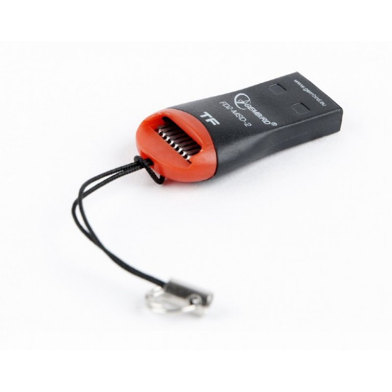 Gembird FD2-MSD-3 card reader USB 2.0 Black, Red