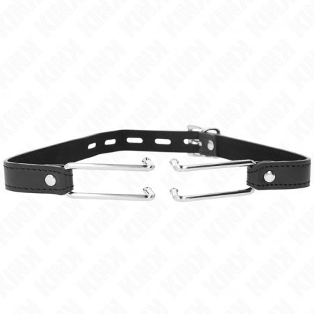 KINK - METAL HOOK GAG 11.5 CM WITH LEATHERETTE STRAP ADJUSTABLE 39-58 CM X 2 CM