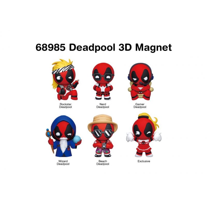 DEADPOOL - Serie 1 - 3D Foam Magnets in blind bags (Display 12 Pcs)