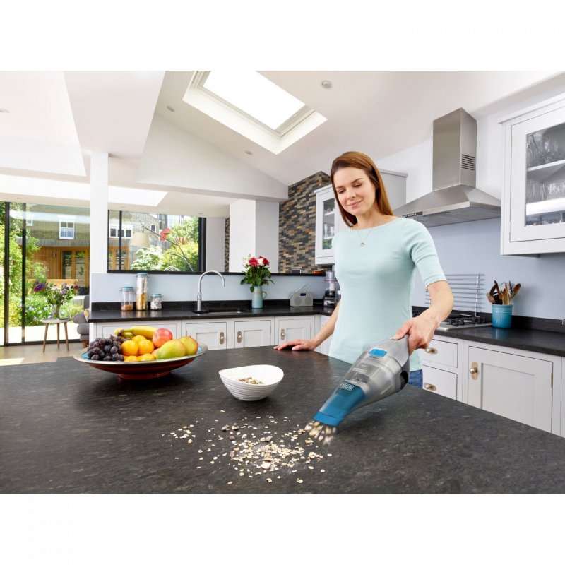 Black & Decker NVC215WA-QW handheld vacuum Blue Silver Bagless