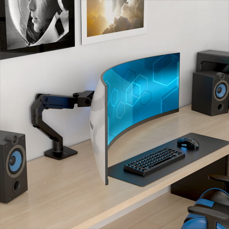 HX Monitor Arm mit VHD-Gelenk, Tischhalterung (schwarz (matt), für 1000 R Curved Monitore)