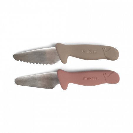 Filibabba - Beginner's cutting knives - 2-pack - Warm Grey Rose - (FI-03338)
