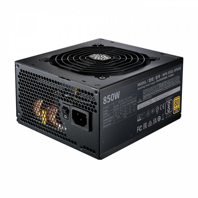 Cooler Master 850W MWE Gold V2 ATX 2.41 PSU, Fully Modular, HDB Bearing Fan, 80 Gold