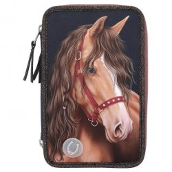 Miss Melody - Triple Pencil Case LED GLITTER HORSE ( 0413190 )