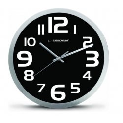 Esperanza EHC013K Wall Clock - Zurich - Black Horloge à quartz Ovale Noir, Blanc