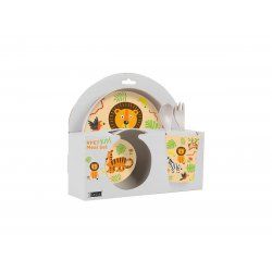 I-Drink - RPET Kids Set with Cup, Bowl, Dish and Cutlery - ANIMALS (ID5301D)