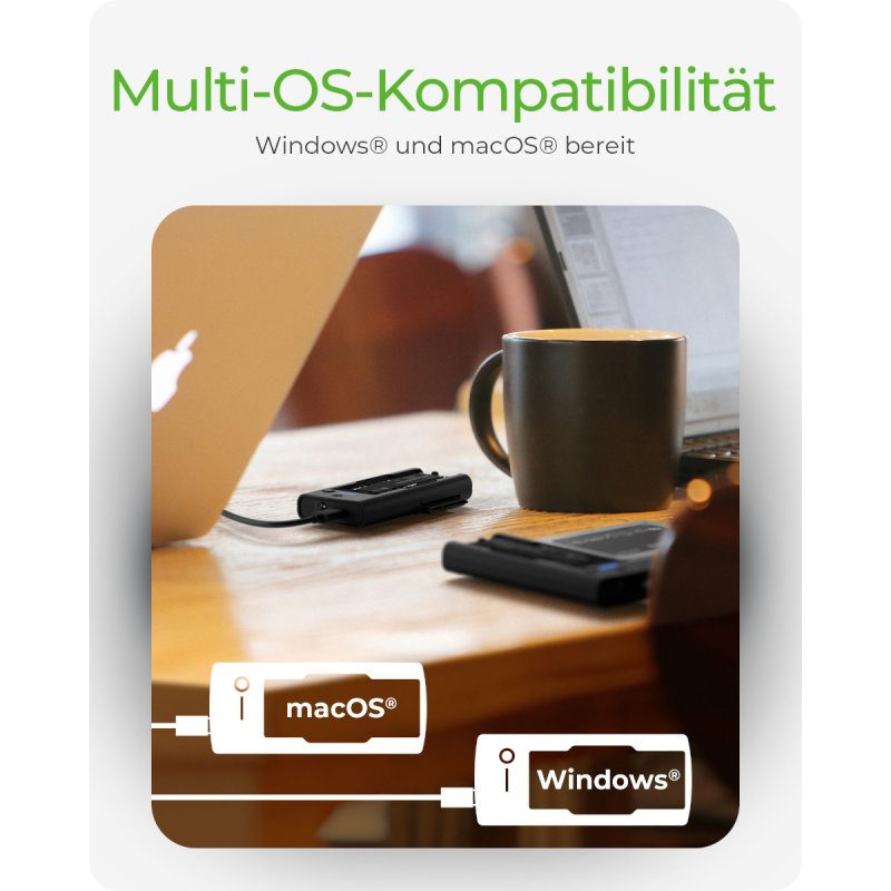 ICY BOX IB-180MS-C31 DockingStation für NVMe M.2 SSD und SATA Laufwerk - mit USB Type-C® zu Type-C®/Type-A Kombokabel