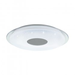EGLO - Lanciano-Z ceiling lamp chrome and white with crystal effect Ø45 - TW - Zigbee, Bluetooth