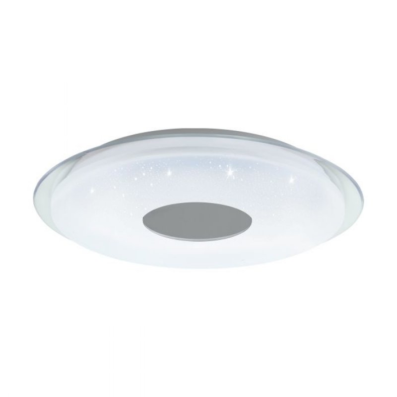 EGLO - Lanciano-Z ceiling lamp chrome and white with crystal effect Ø45 - TW - Zigbee, Bluetooth