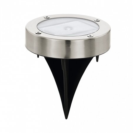 EGLO - Solar Pathway Lighting Ø200 RS - Stainless Steel, Black - 2 cm height, 8.5 cm diameter