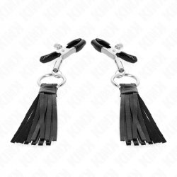 KINK - LEATHERETTE TASSEL NIPPLE CLAMPS 6 CM