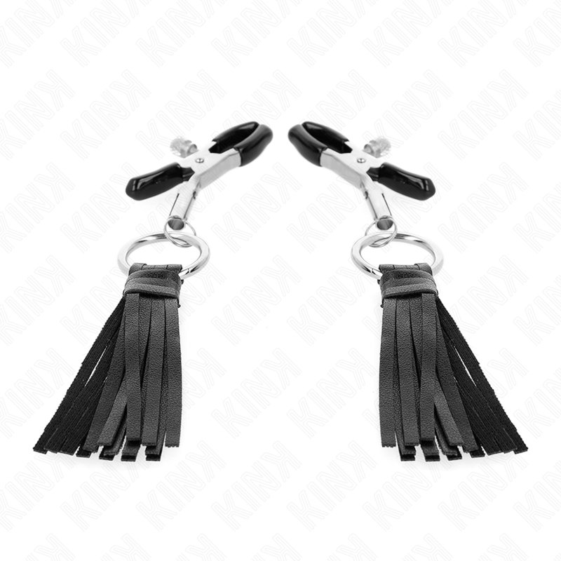 KINK - LEATHERETTE TASSEL NIPPLE CLAMPS 6 CM