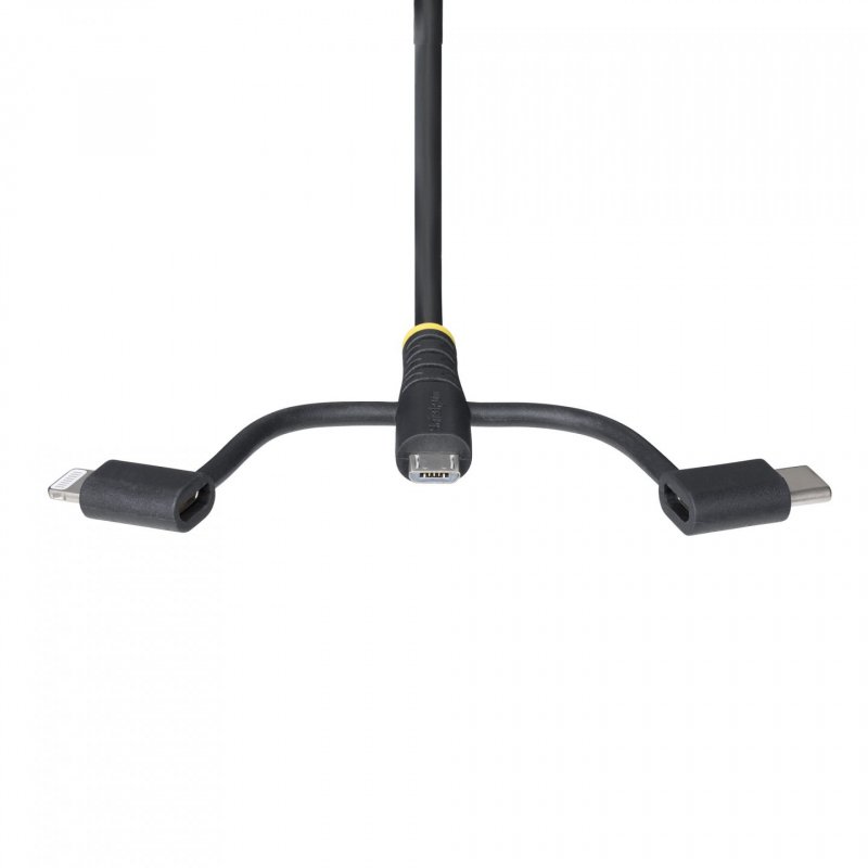 StarTech.com Câble de Charge USB de 1m Robuste, USB vers Lightning/Micro-USB/USB-C, Certifié Apple MFi, Gaine en