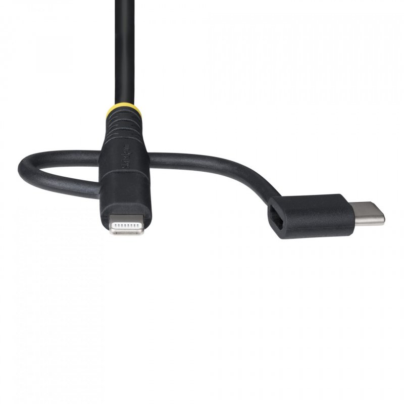 StarTech.com Câble de Charge USB de 1m Robuste, USB vers Lightning/Micro-USB/USB-C, Certifié Apple MFi, Gaine en
