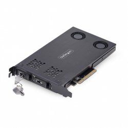 StarTech.com Dual-Bay M.2 NVMe SSD to PCIe x8 Removable Mobile Rack Bifurcation Required Tool-less Installation, PCIe